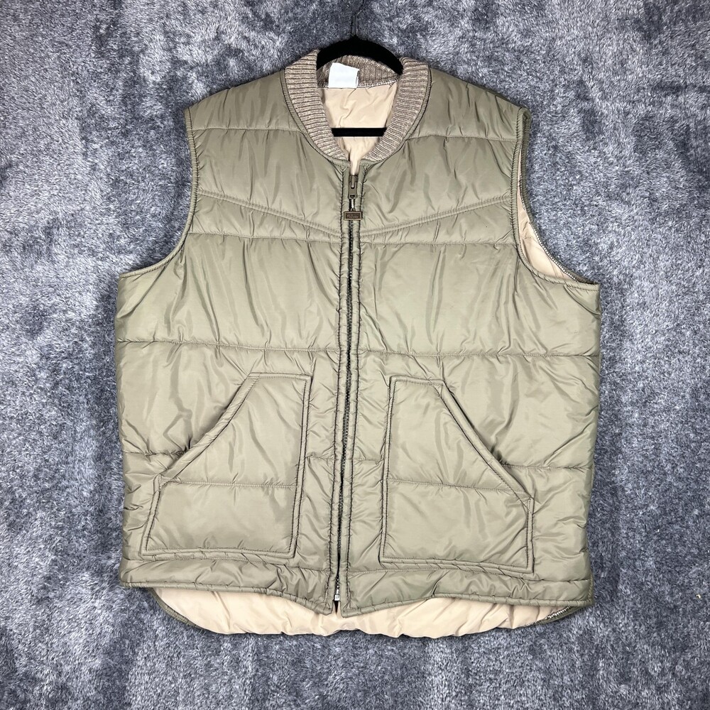 Walls Vest Mens 50 Green Puffer Jacket Insulated Lined Full Zip Pockets